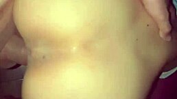 rabuda giving blowjob to lover who cums all over her ass after workout