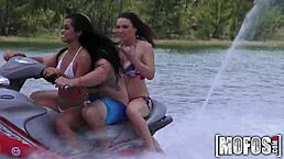 teen sucks cock in outdoor threesome