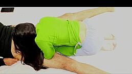 Indian Aunty Takes Monster Cock in Doggy Style Anal Sex with Sucking Action