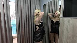 Pretty Neighbor With Small Waist Gets Buttplug And Cum Inside Motel