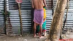 Bengali boudi has outdoor sex with friend during rain?