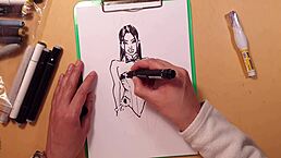 A quick sketch of a hot girl in latex