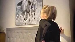 Little Teaser Blonde Striptease Clothes Ripped Undressing Milf