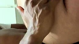 Redbone bent over in kitchen takes big black cock doggystyle