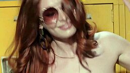 Redhead Lacy Lennon squirts during masturbation orgasm
