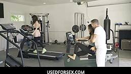 young teen bffs get pussy and tits used as sex dolls by stepdad in deepthroat session.