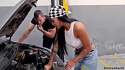 Muscular Lover Worships Babe's Ass.