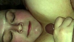 Wife Gets Cum In Face During Slow Motion Handjob With Huge 42F Big Tits