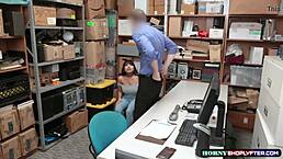 shoplifter aryana rides officers huge cock