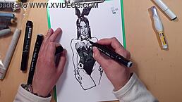 A quick sketch of a hot girl in latex