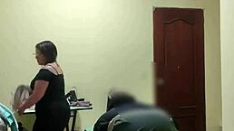 Young man fucks the maid bent over