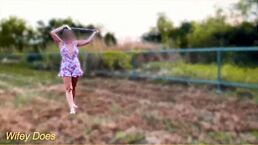 Wife flashes her big tits in public for voyeurs 😏