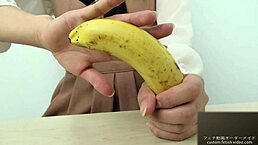 hand crush fetish girl crushes banana by hand 🍌