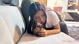 nalgueando a hijastra malcriada por reprobar en todas las materias