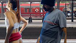 couple engages in public sex at the train station