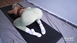 Step Mom Catches Step Son Jerking Off and Helps Him Cum on Her Wet Pussy?