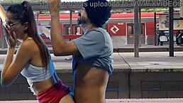 couple engages in public sex at the train station