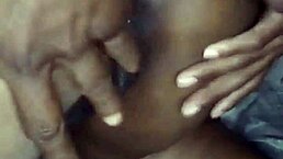 Black babe gets intensely fucked doggystyle with big ass bent over