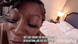 Pregnant black slut says, 'Punish my throat with puke'