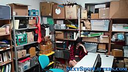 caught teenage shoplifter feels intense ramming in doggystyle