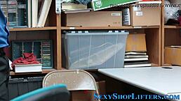 caught teenage shoplifter feels intense ramming in doggystyle