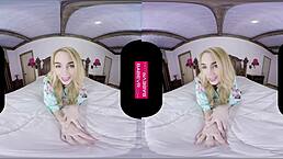 Blonde Ivy Jones Teases Pussy With Dildo In VR