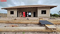 Amateur Carpenter Gets Surprised With Bisexual Threesome And Anal Licking From Owners