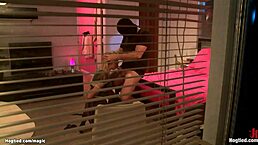 Masked Man Bangs Blond Student with Monster Cock