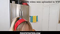 Lilly Bell sucks Alex Jetts' cock in the kitchen and swallows his load! 😍