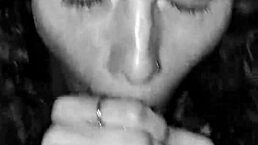 rhonda bj queen sucks the cum out of my nuts in close-up