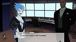 Dc comics cosplay with livewire in catsuit costume.