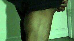 Exercise routine in jeans for private workout.