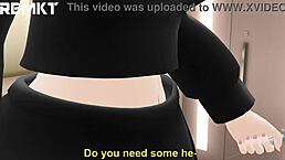 Giantess mmd stalkers infatuation with huge hentai anime striptease and insertion fetish!