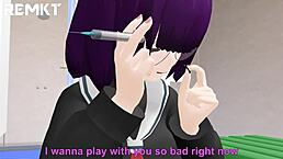 Giantess mmd stalkers infatuation with huge hentai anime striptease and insertion fetish!