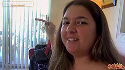 brunette gets bent over for huge cock deepthroat and group humiliation