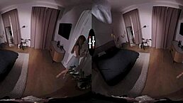 Brunette Cleans Up on Aisle Dick in Dark Room VR