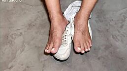 Yuri Gaúcho Brazilian Bear Huge Cock Foot Fetish Solo Cumshot Shower