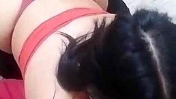 Intense blowjob on stepbrother's huge cock