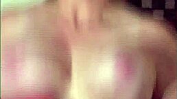 Roxie the chubby milf gives a handjob while bouncing her big natural tits during workout.