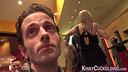 Fucked cuckolding babe takes on interracial big cock in heels for hardcore humiliation thrill 😈