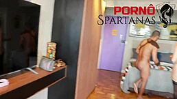 Eva and pedro fuck wife of cuckold in arena with rough doggystyle and cum in mouth! 😈