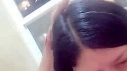 Intense blowjob on stepbrother's huge cock