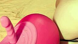 Insane squirting Lara Manara rides vibrating fuck machine for g-spot and clit pleasure, want to see?