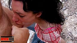 Skinny french babe gets anal and pussy fucked on the beach