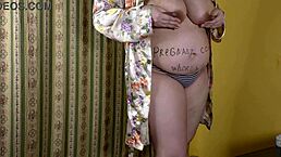 my cheating pregnant milf wife gets creampie from cuckold session before and after homemade