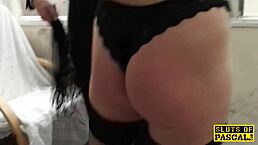 I feel so submissive bound in stockings getting doggystyled hard with hair pulling before that intense blowjob.