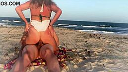 public anal on the beach with big cock creampie uh