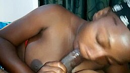 Ebony Sucks Stepbro's Big Cock!