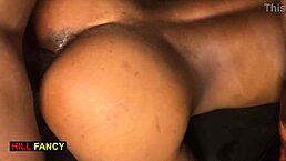 passionate sex unfolds casually with my boyfriend's best friend, enjoying every slap and scream from spanking and fingering her curvy ebony body