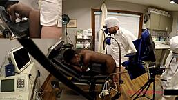 hey rina arem, spread that shaved ass for virgin anal finger and vibrator in the clinic